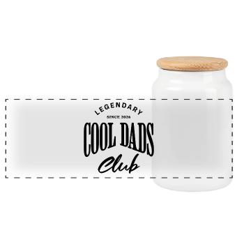 Legendary Cool Dads Club Since 2026 - Panorama Keksdose mit Holzdeckel - Weiß - Vorne