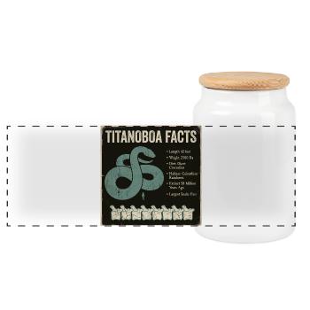 Titanoboa Facts Größte Schlange Ever - Panorama Keksdose mit Holzdeckel - Weiß - Vorne