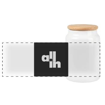 All In Poker Minimal Typography Statement - Panoramic Cookie Jar with Wooden Lid - white - Front