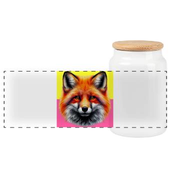 Fuchs - Panorama Keksdose mit Holzdeckel - Weiß - Vorne