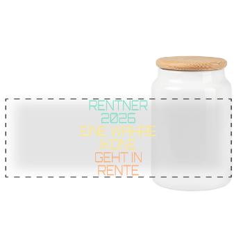 Pensioner 2026 Icon Pension - Panoramic Cookie Jar with Wooden Lid - white - Front
