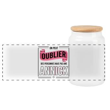 Humour Copine Cadeau Personnalisé Bff Prénom Annic - Boîte à biscuits avec couvercle en bois - blanc - Devant
