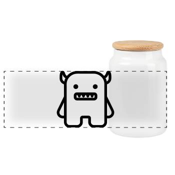 monster - Panoramic Cookie Jar with Wooden Lid - white - Front
