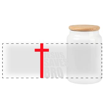 Jésus sauve un frère Dicton religieux drôle Logo de la foi - Boîte à biscuits avec couvercle en bois - blanc - Devant