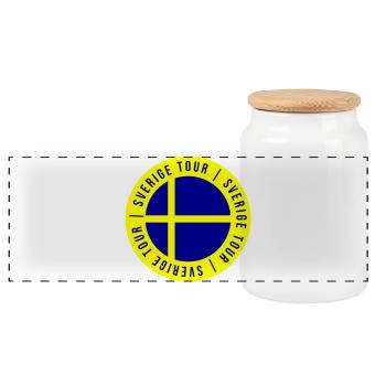 Sverige Tour Schweden - Panorama Keksdose mit Holzdeckel - Weiß - Vorne