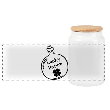 Lucky Potion - Boîte à biscuits avec couvercle en bois - blanc - Devant