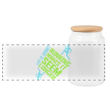Life Is Short Running Makes It Seem Longer Funny - Panoramic Cookie Jar with Wooden Lid - white - Front