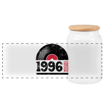 Vintage 1996 - Panorama Keksdose mit Holzdeckel - Weiß - Vorne