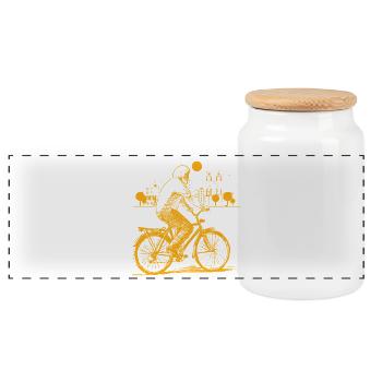 Fahrrad Alter Mann Stadt Skyline Radfahren - Boîte à biscuits avec couvercle en bois - blanc - Devant