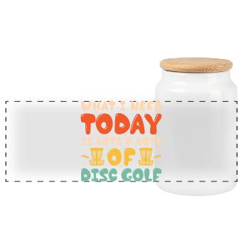 Disc Golf Geschenke Discgolf - Panorama Keksdose mit Holzdeckel - Weiß - Vorne