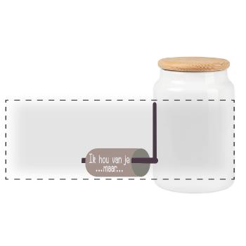 Papier toilette pour la relation familiale - Boîte à biscuits avec couvercle en bois - blanc - Devant