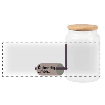 Relation avec le détenteur de papier toilette - Boîte à biscuits avec couvercle en bois - blanc - Devant