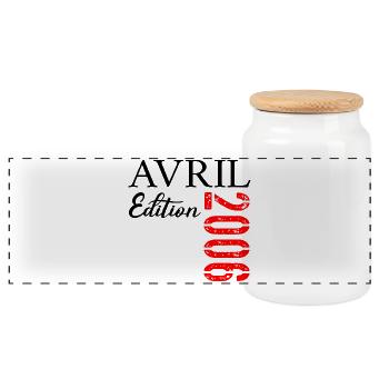 21e Anniversaire Avril 2006 - Panoramic Cookie Jar with Wooden Lid - white - Front