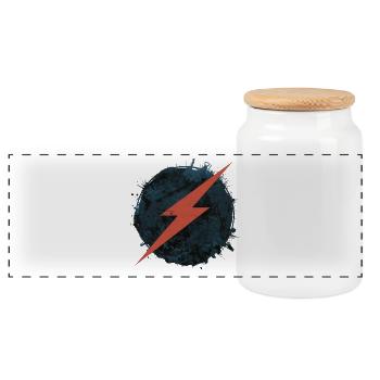 Liberté numérique - Art rétro du futur - Boîte à biscuits avec couvercle en bois - blanc - Devant