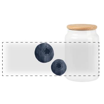blueberries watercolor - Panoramic Cookie Jar with Wooden Lid - white - Front