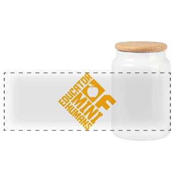 Educator Of Little Humans Teacher Funny Kids - Panoramic Cookie Jar with Wooden Lid - white - Front