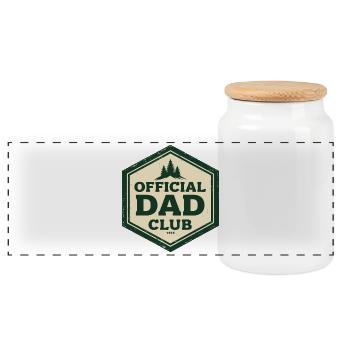 Official Dad Club 1955 Vintage Retro Vater - Panorama Keksdose mit Holzdeckel - Weiß - Vorne