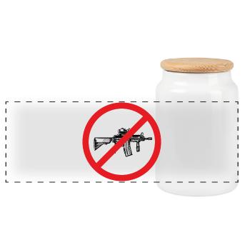 Signe de paix d’interdiction d’armes - Illustration - Boîte à biscuits avec couvercle en bois - blanc - Devant