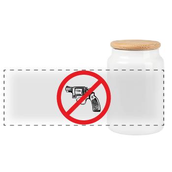 Signe de paix d’interdiction d’armes - Illustration - Boîte à biscuits avec couvercle en bois - blanc - Devant