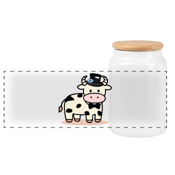 Marié Vache de mariage - Boîte à biscuits avec couvercle en bois - blanc - Devant
