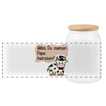 Épouser mon père - Demande en mariage - Boîte à biscuits avec couvercle en bois - blanc - Devant