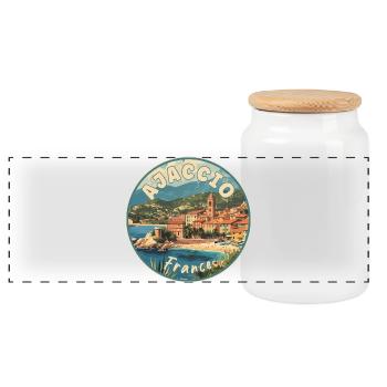 Explorer Ajaccio en France Paradis méditerranéen - Boîte à biscuits avec couvercle en bois - blanc - Devant