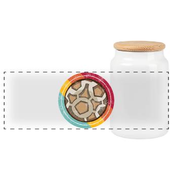 Handball vintage - Boîte à biscuits avec couvercle en bois - blanc - Devant
