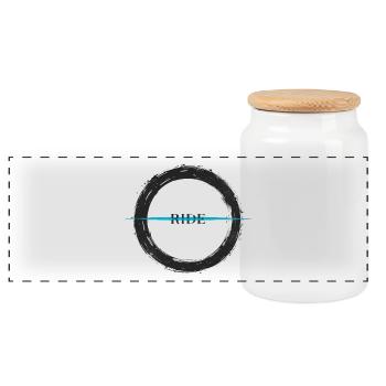 Urban Cycling - Road Art - Panoramic Cookie Jar with Wooden Lid - white - Front