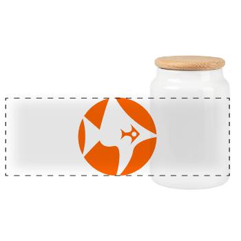 Fish in Fish Fantasy - Panoramic Cookie Jar with Wooden Lid - white - Front