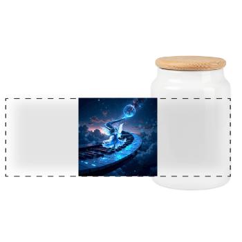 Chemin des Clés vers la Lune - Boîte à biscuits avec couvercle en bois - blanc - Devant