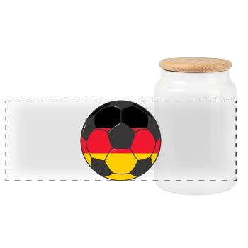 Football_team_Germany - Boîte à biscuits avec couvercle en bois - blanc - Devant