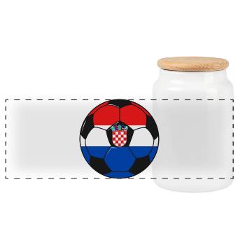 Football_team_Croatia - Panorama Keksdose mit Holzdeckel - Weiß - Vorne