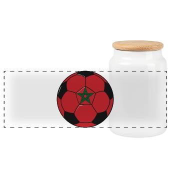 Football_team_Morocco - Panoramic Cookie Jar with Wooden Lid - white - Front