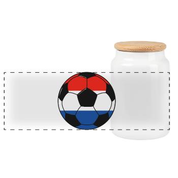 Football_team_Netherlands - Boîte à biscuits avec couvercle en bois - blanc - Devant