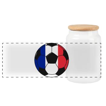 Football_team_France - Panorama Keksdose mit Holzdeckel - Weiß - Vorne