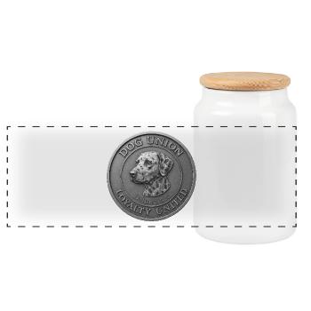 Dalmatiens - Loyauté Unie - Union des Chiens - Boîte à biscuits avec couvercle en bois - blanc - Devant
