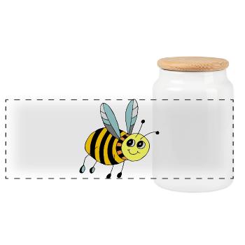 Insectes - Boîte à biscuits avec couvercle en bois - blanc - Devant