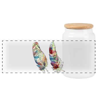 Stylo - Boîte à biscuits avec couvercle en bois - blanc - Devant