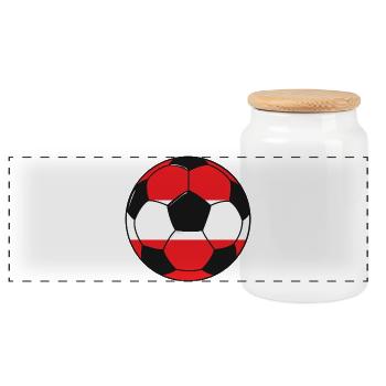 Football_team_Austria - Panoramic Cookie Jar with Wooden Lid - white - Front
