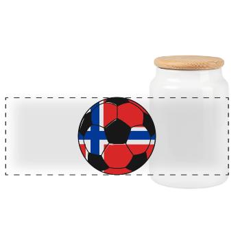 Football_team_Norway - Panorama Keksdose mit Holzdeckel - Weiß - Vorne