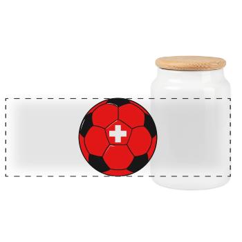 Football_team_Switzerland - Boîte à biscuits avec couvercle en bois - blanc - Devant