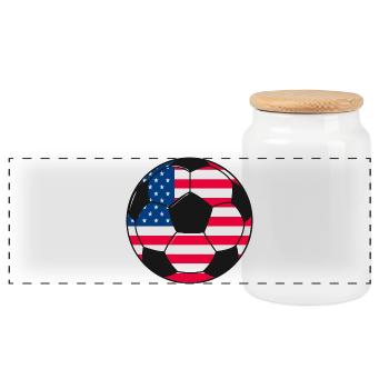 Soccer_team_USA - Panoramic Cookie Jar with Wooden Lid - white - Front