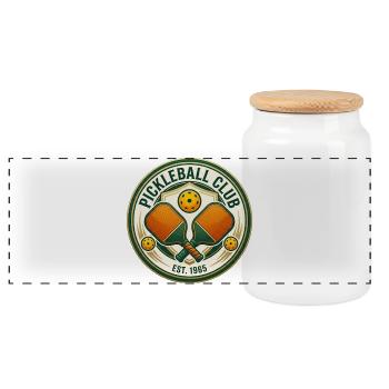 Pickleball Club Vintage logo - Boîte à biscuits avec couvercle en bois - blanc - Devant