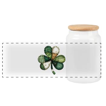 Kleeblatt st patricks day - Panorama Keksdose mit Holzdeckel - Weiß - Vorne