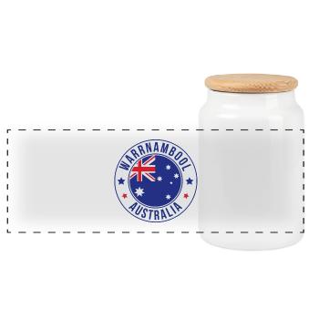 Insigne rond de Warrnambool Australie - Boîte à biscuits avec couvercle en bois - blanc - Devant