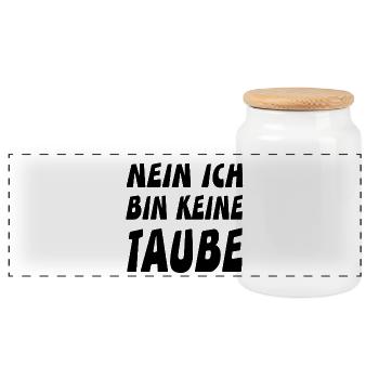 Tauben - Panorama Keksdose mit Holzdeckel - Weiß - Vorne
