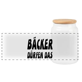 Boulanger - Boîte à biscuits avec couvercle en bois - blanc - Devant