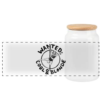Bachelor Party: Cheers! Pole Dance – Illustration - Panoramic Cookie Jar with Wooden Lid - white - Front