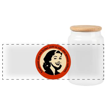 Vintage Landfrauen - Panorama Keksdose mit Holzdeckel - Weiß - Vorne