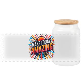 Make Today Amazing Burst - Panorama Keksdose mit Holzdeckel - Weiß - Vorne